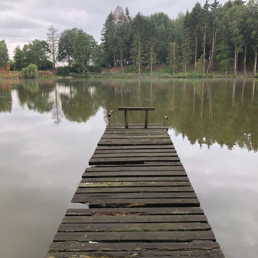 Florennes Gite Neuf 150 M2 Devant Un Grand Lac Prive De 2 Hectares Poissonneux Au Milieu Des Bois Bagian luar foto