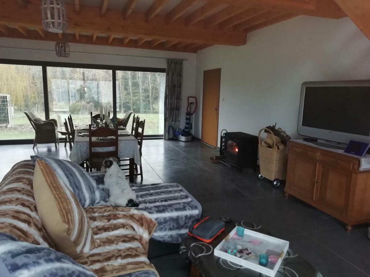 Florennes Gite Neuf 150 M2 Devant Un Grand Lac Prive De 2 Hectares Poissonneux Au Milieu Des Bois Bagian luar foto